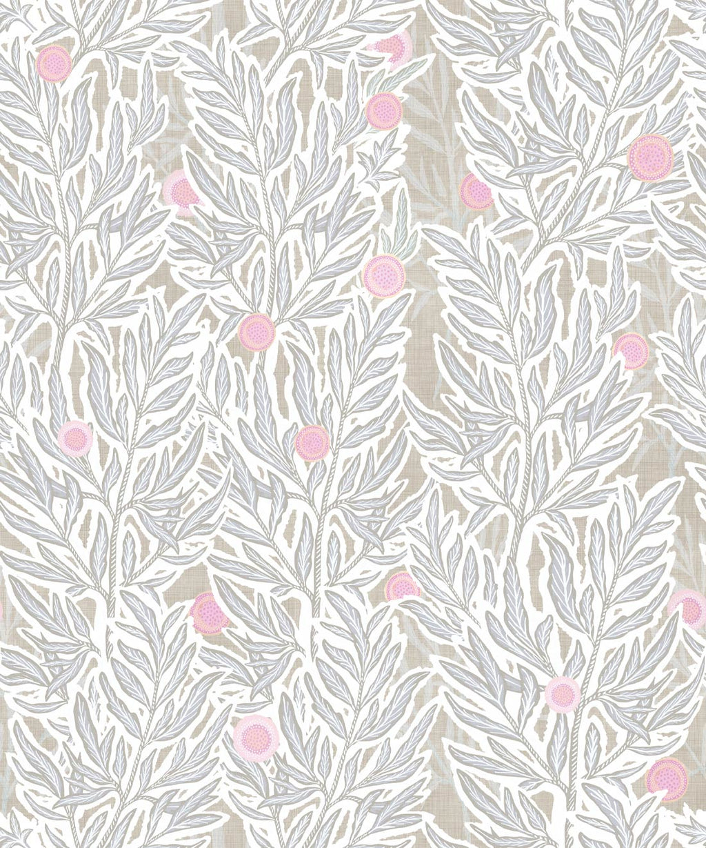 Linen Seagrass Wallpaper, Washed Raya