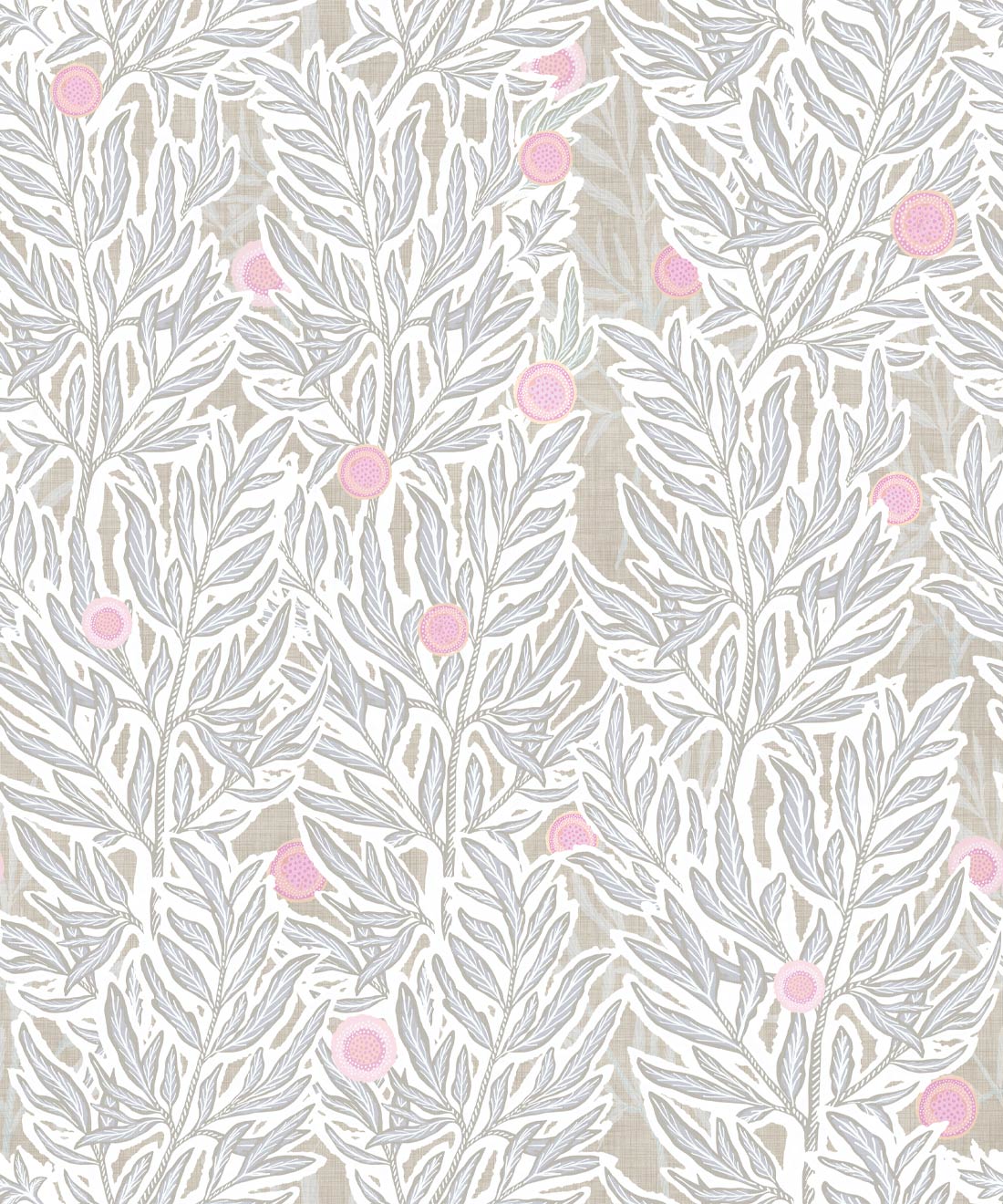 Linen Seagrass Wallpaper, Washed Raya