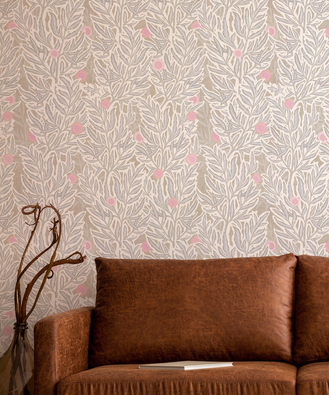 Linen Seagrass Wallpaper, Washed Raya