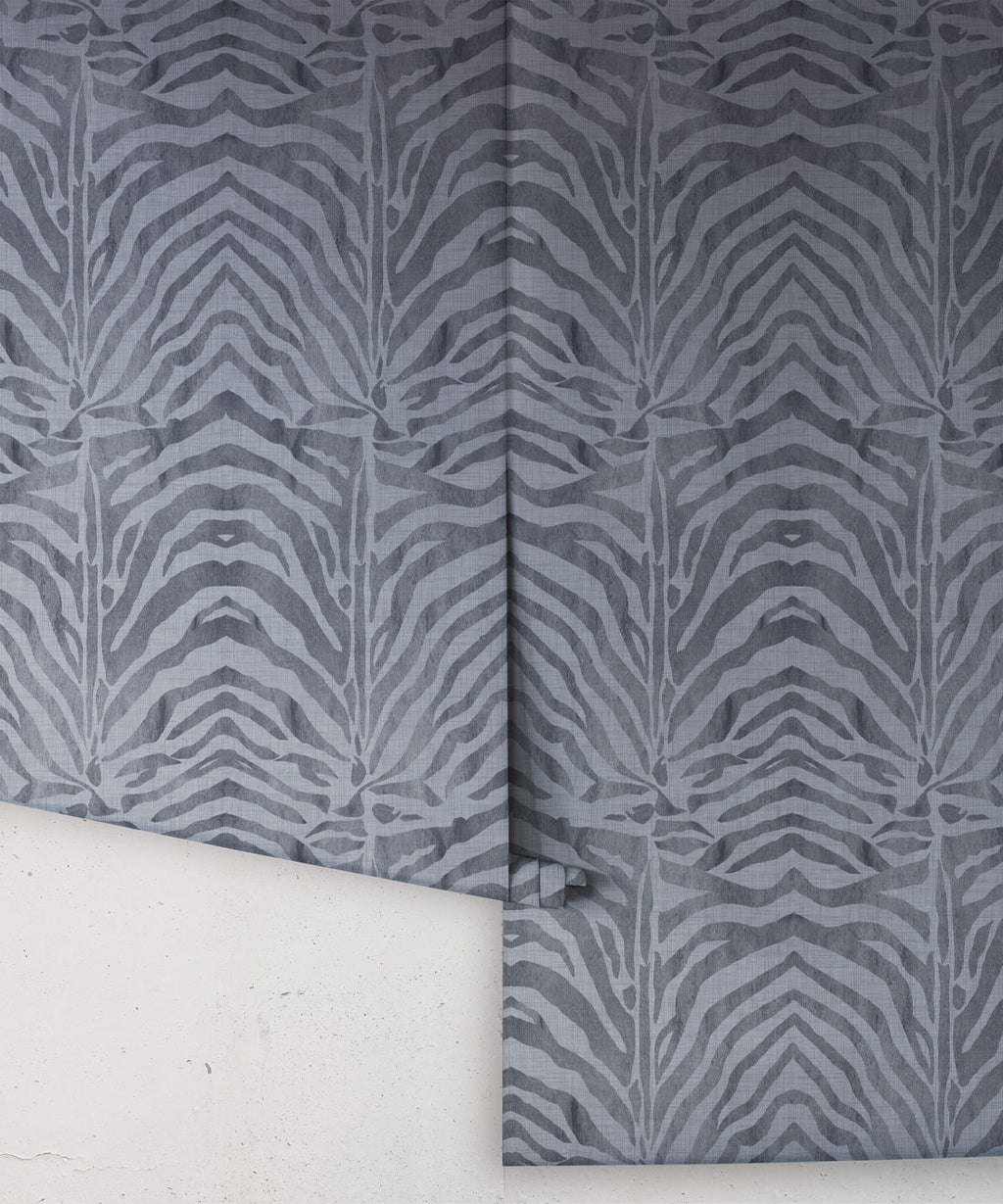 Zebra Wallpaper, Denim