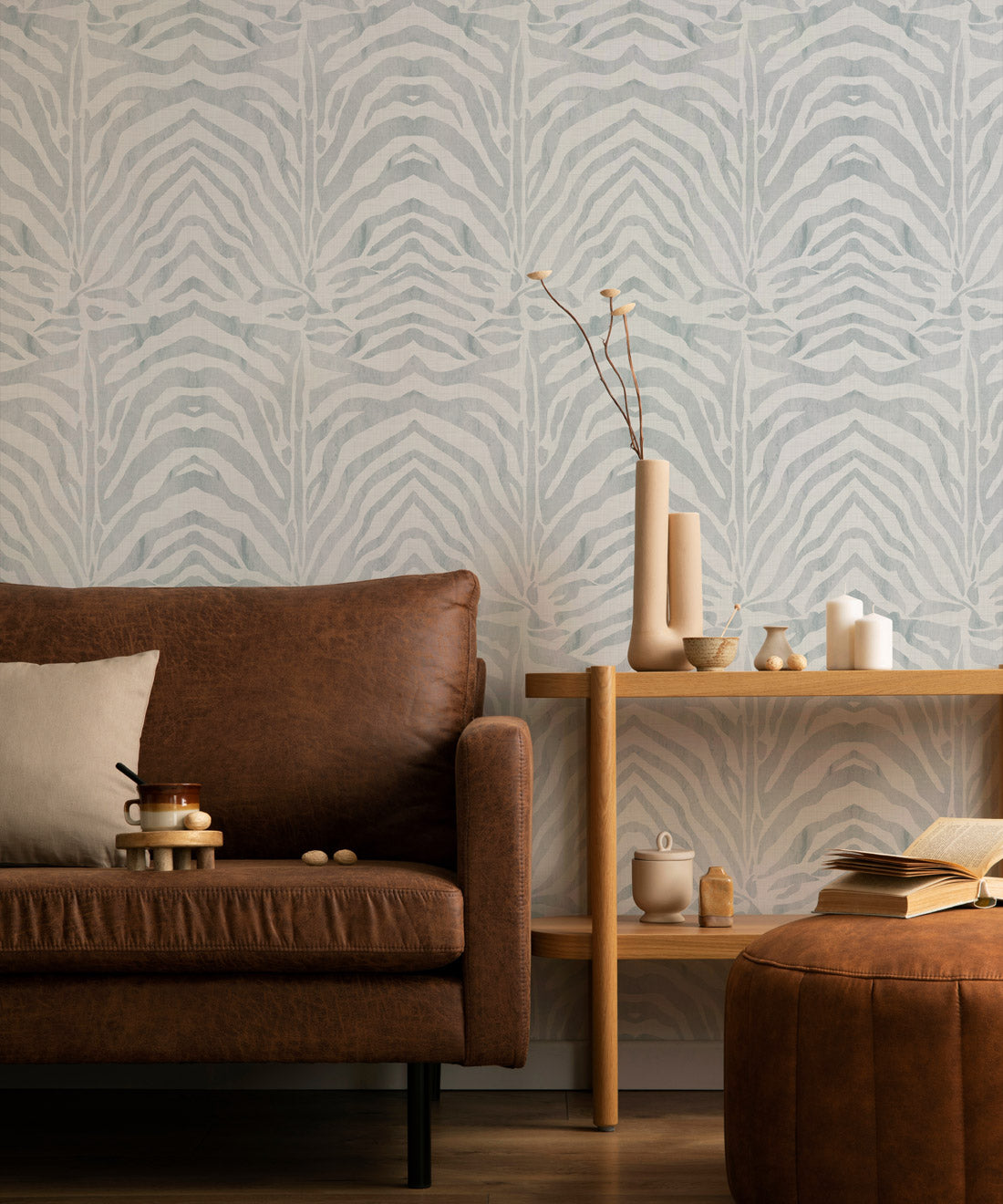 Zebra Wallpaper, Desert Sage