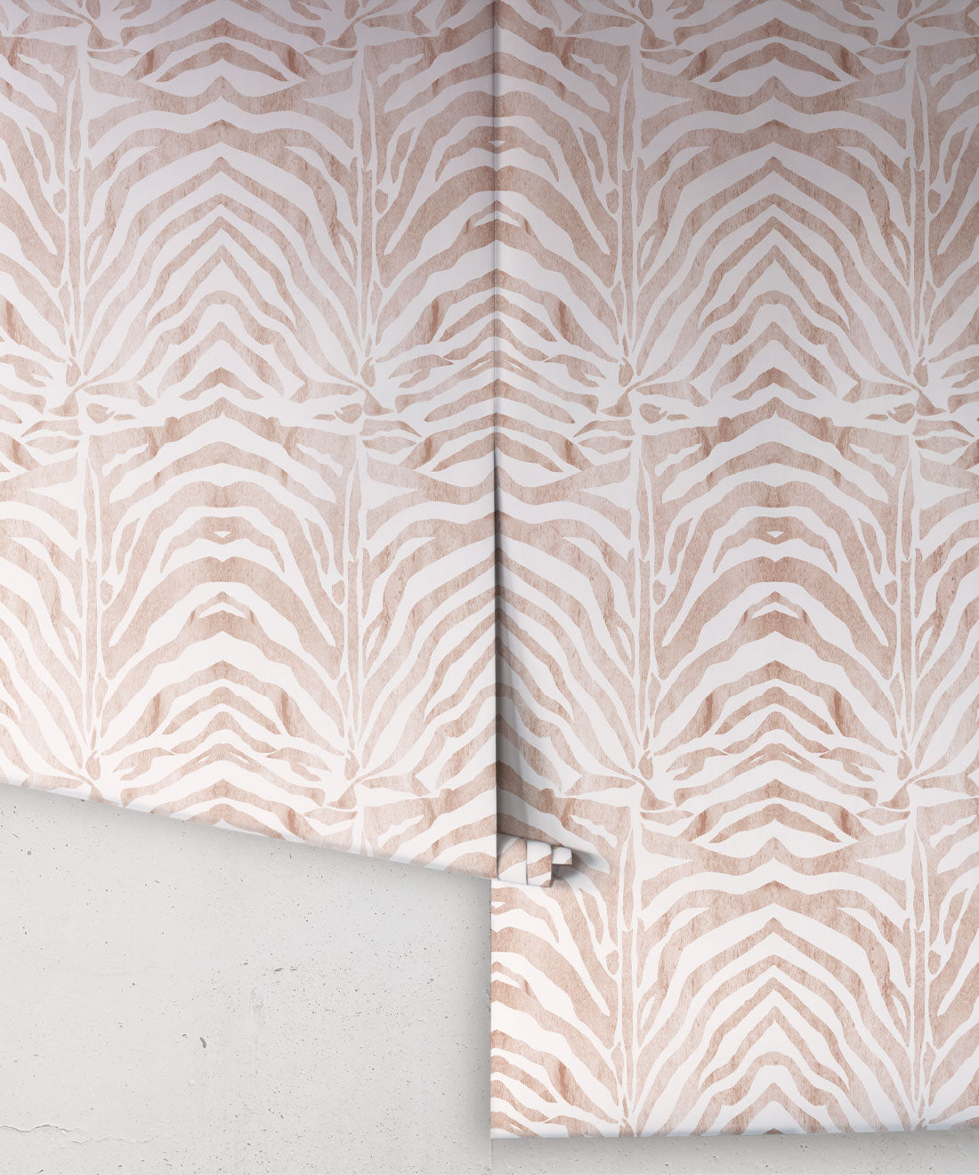 Zebra Wallpaper, Papaya Blush