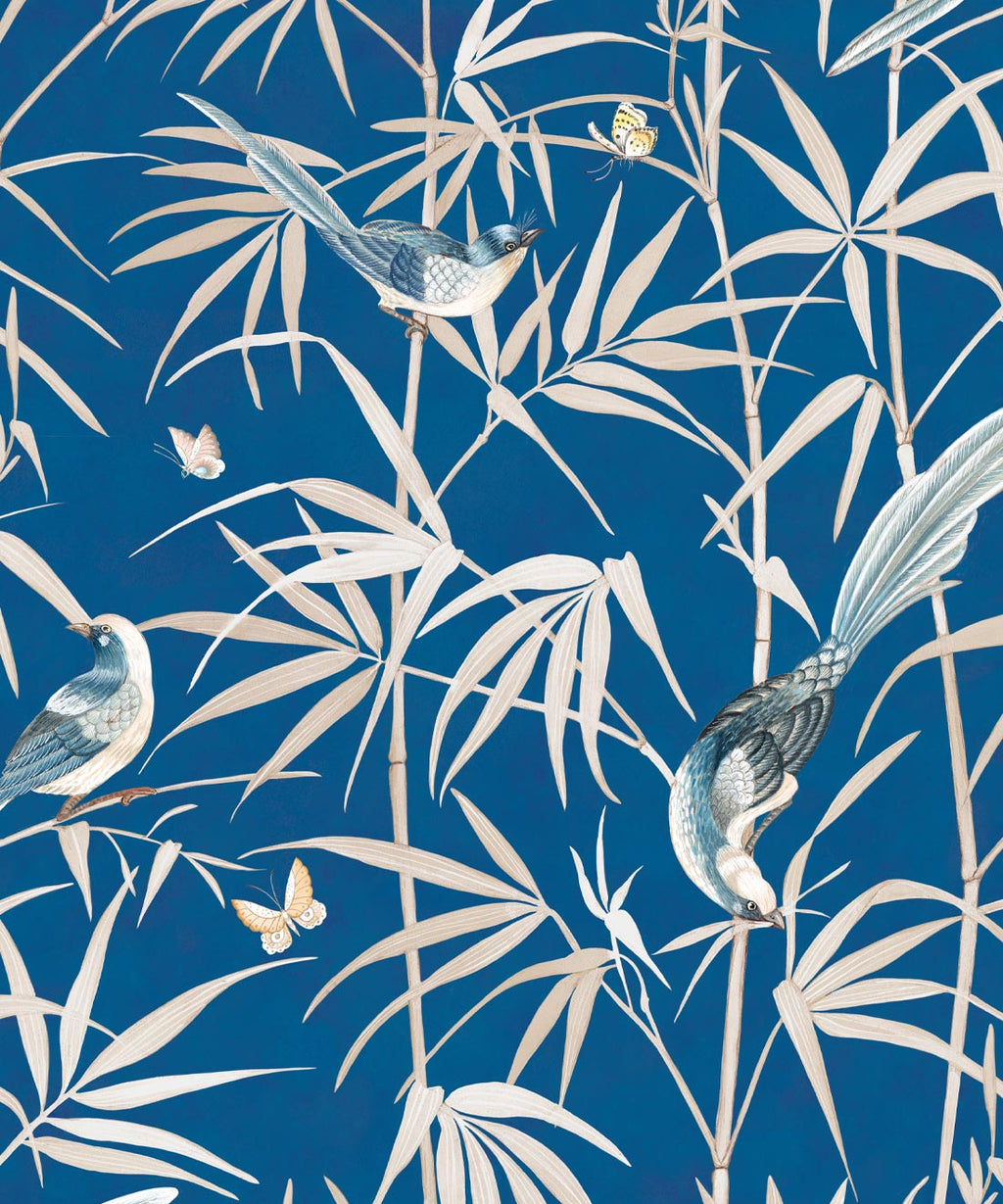 Bamboo Wallpaper, Cobalt