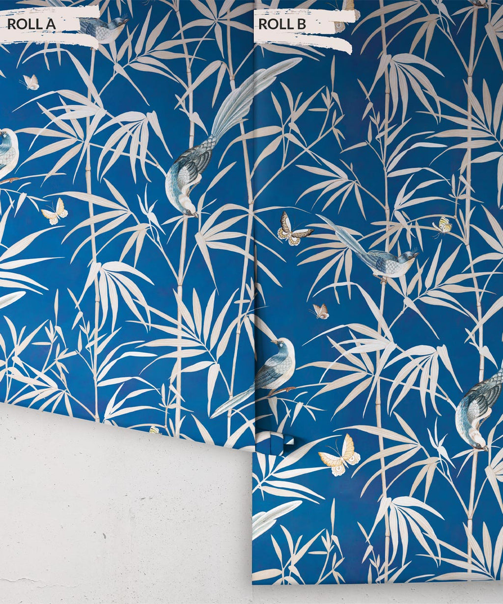 Bamboo Wallpaper, Cobalt