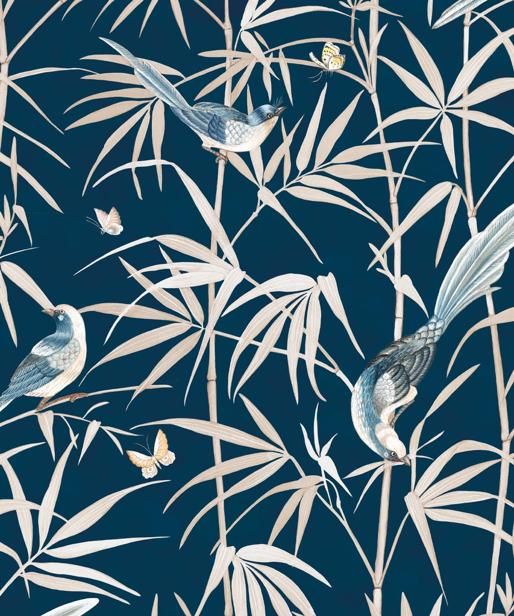 Bamboo Wallpaper, Navy