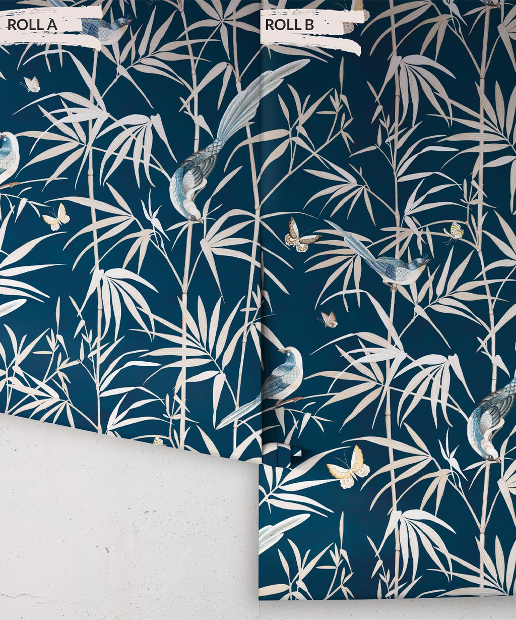 Bamboo Wallpaper, Navy
