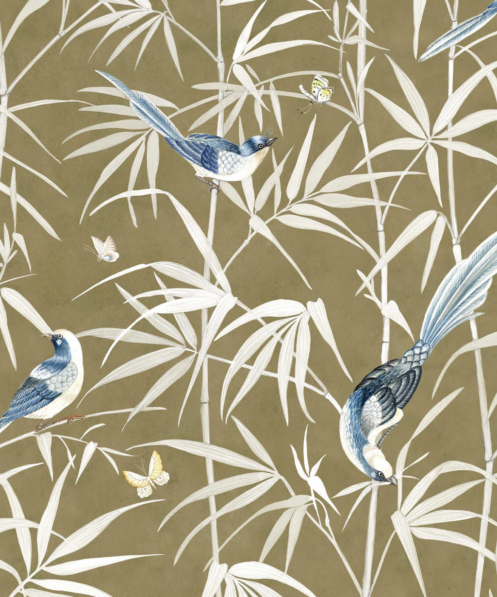 Bamboo Wallpaper, Olive