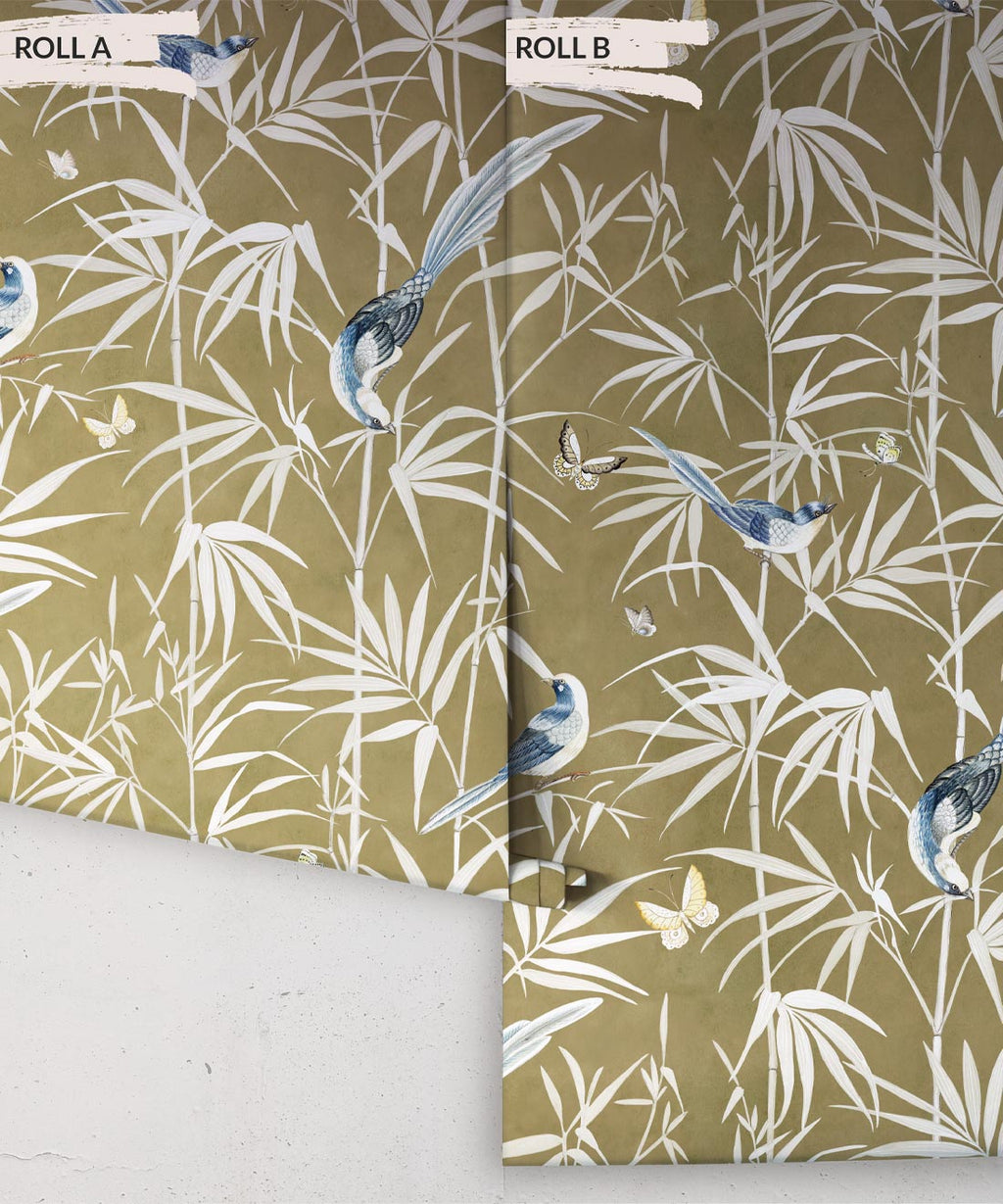 Bamboo Wallpaper, Olive