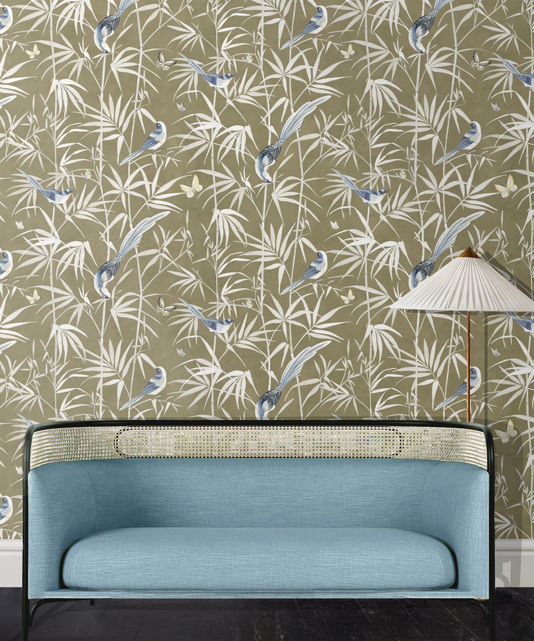 Bamboo Wallpaper, Olive