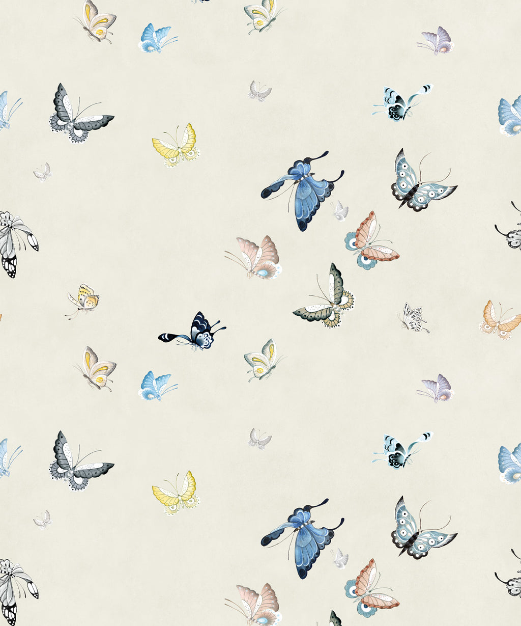 Butterflies Wallpaper, Beige