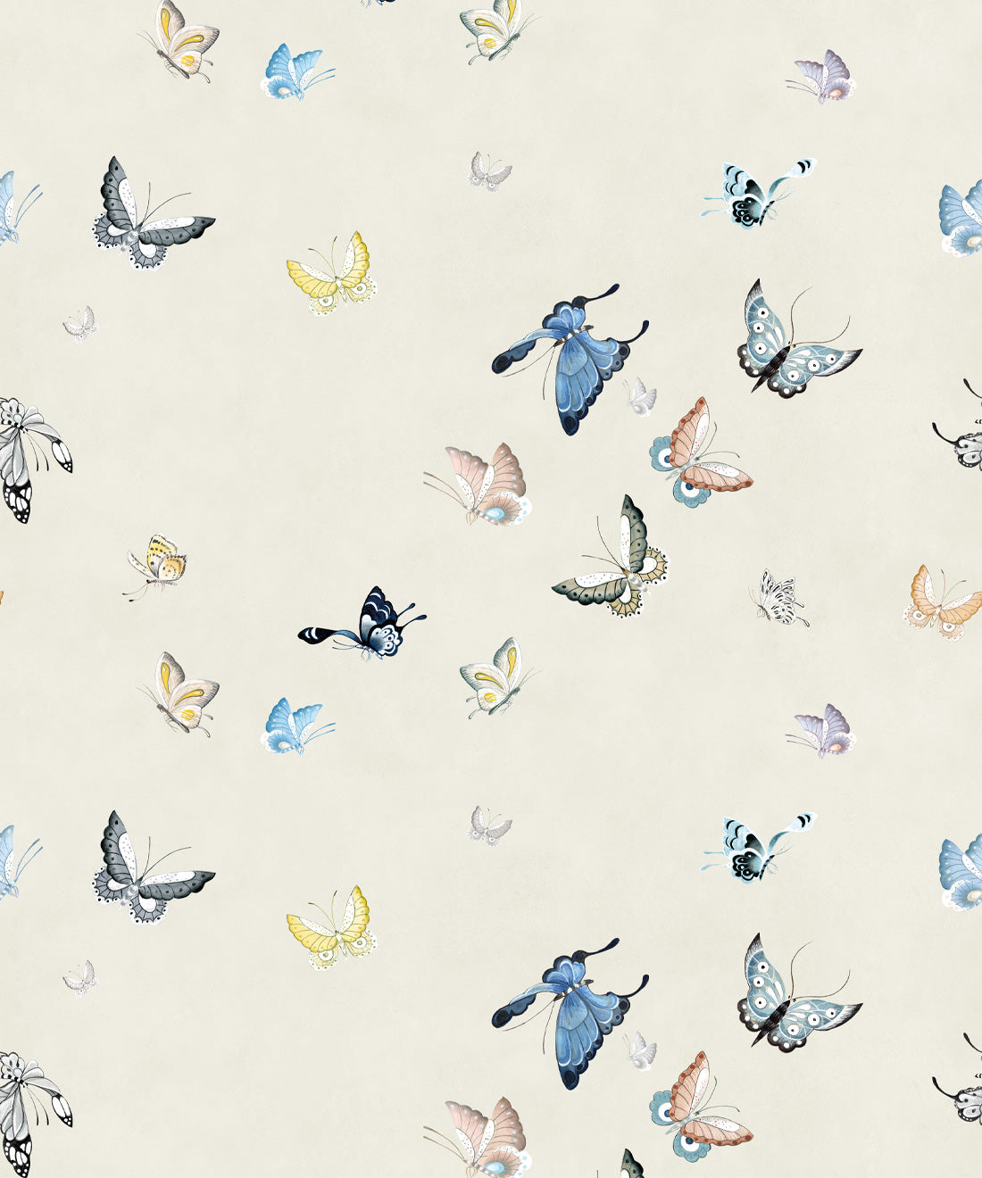 Butterflies Wallpaper, Beige