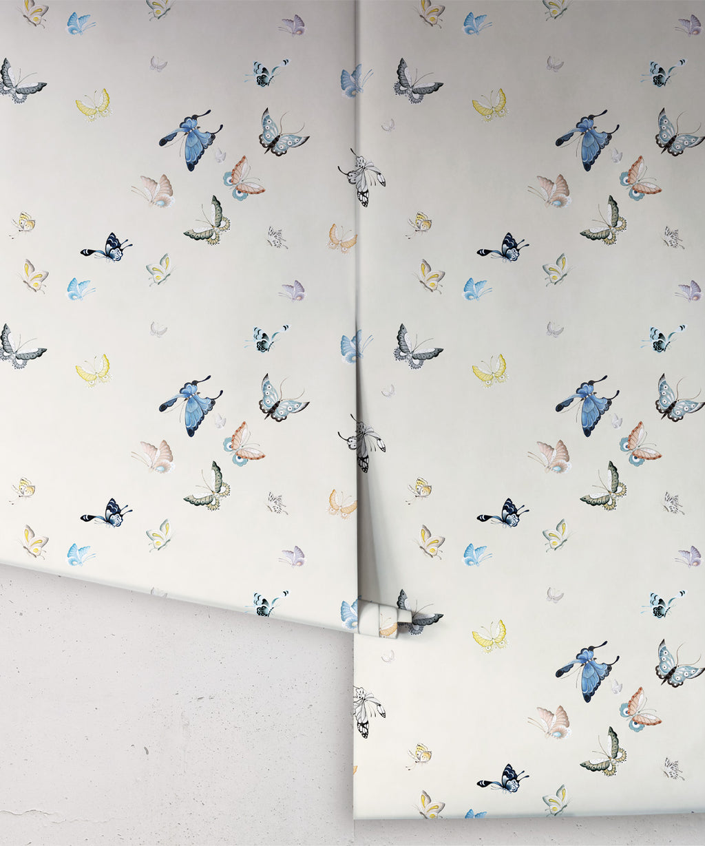 Butterflies Wallpaper, Beige