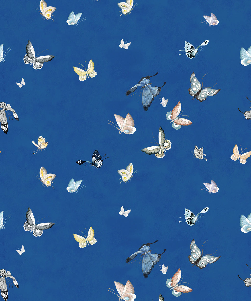 Butterflies Wallpaper, Cobalt