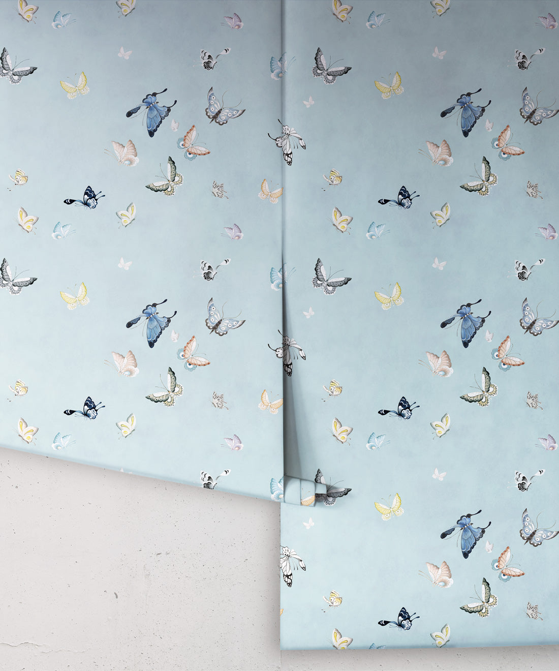 Butterflies Wallpaper, French Blue