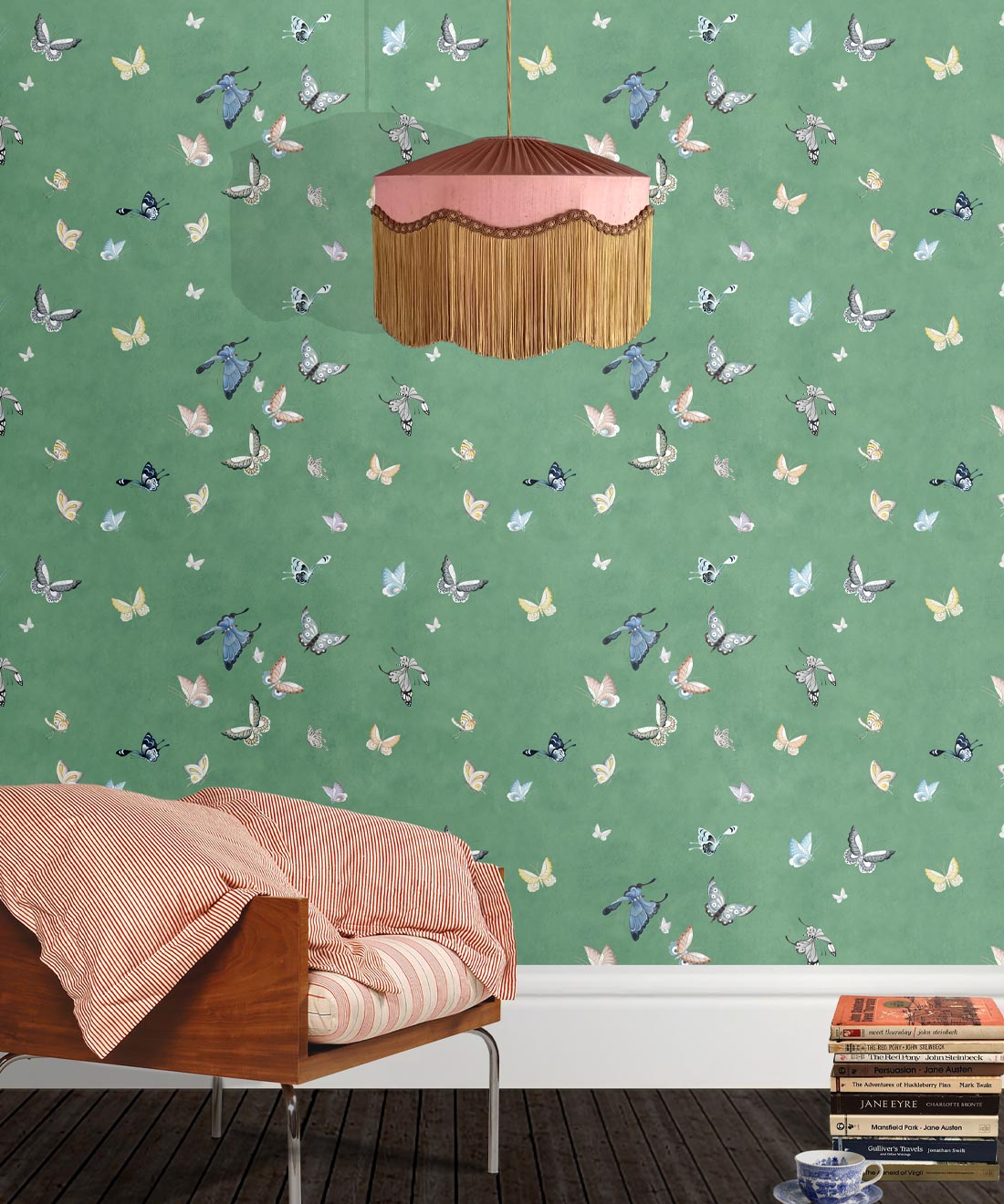 Butterflies Wallpaper, Green