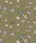 Butterflies Wallpaper, Olive