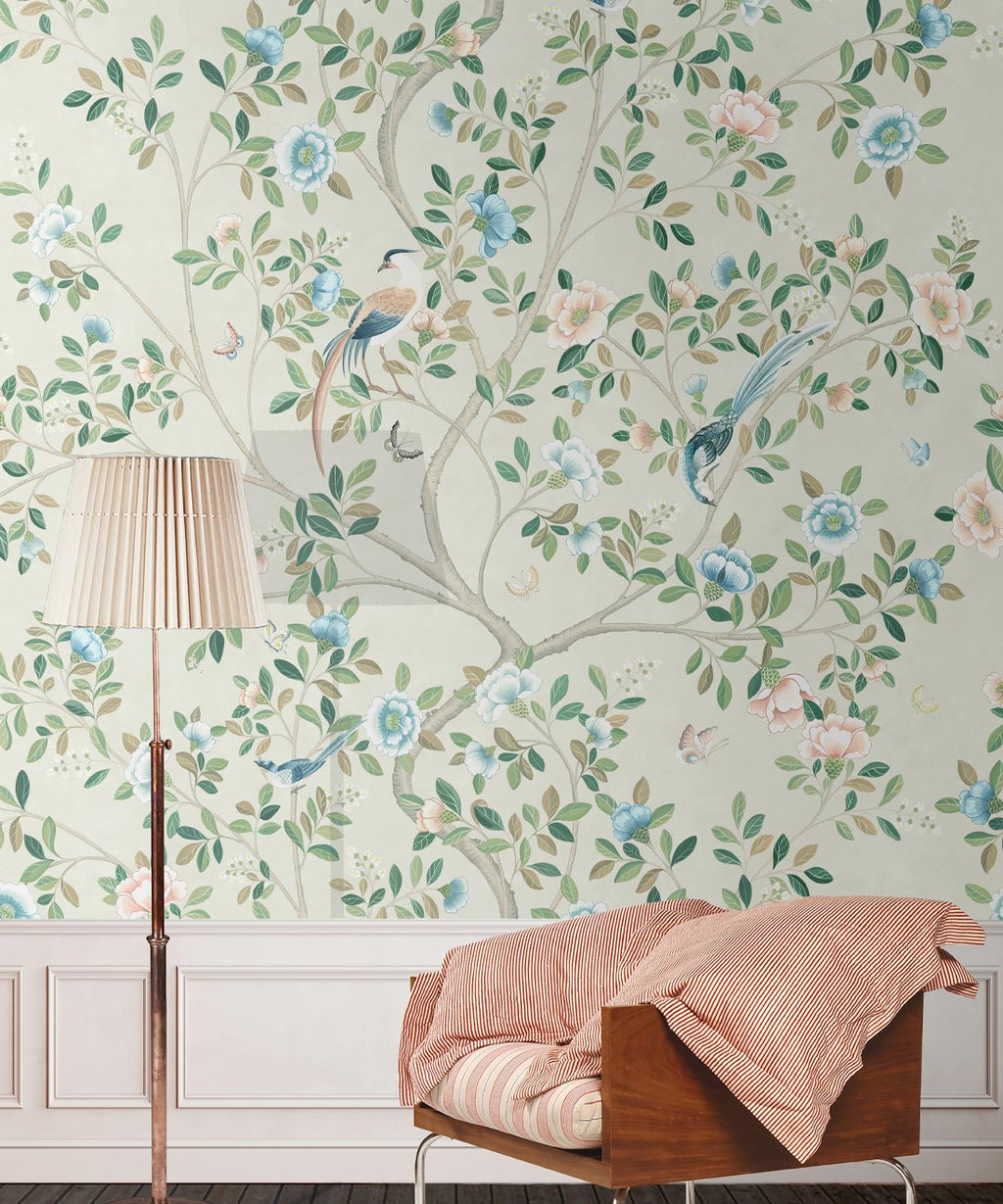 Camellia Tree Mural, Beige