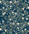 Camellia Tree Mural, Navy