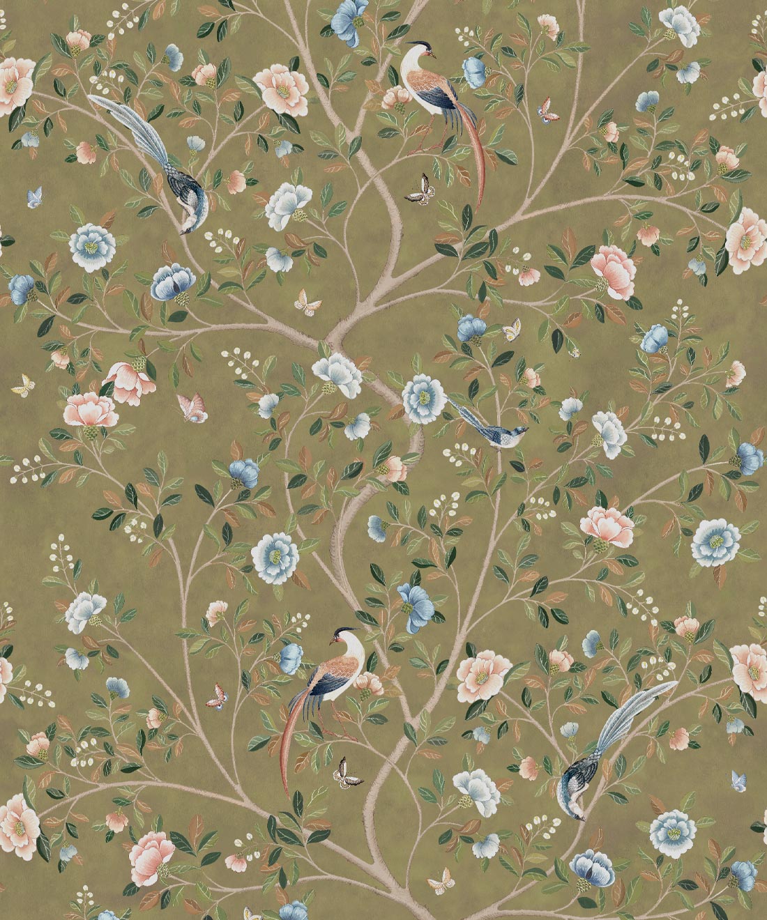 Camellia Tree Mural, Olive