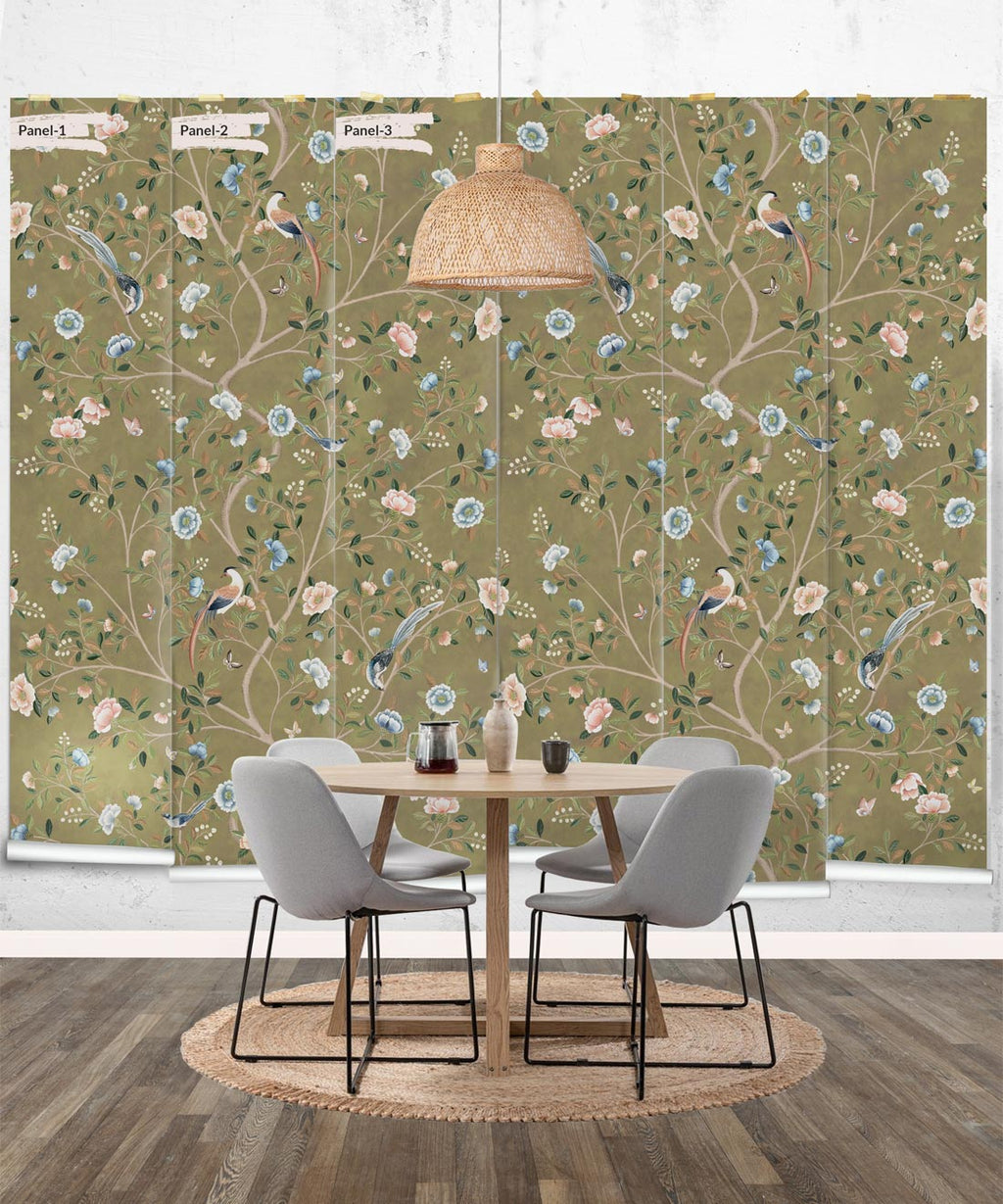 Camellia Tree Mural, Olive