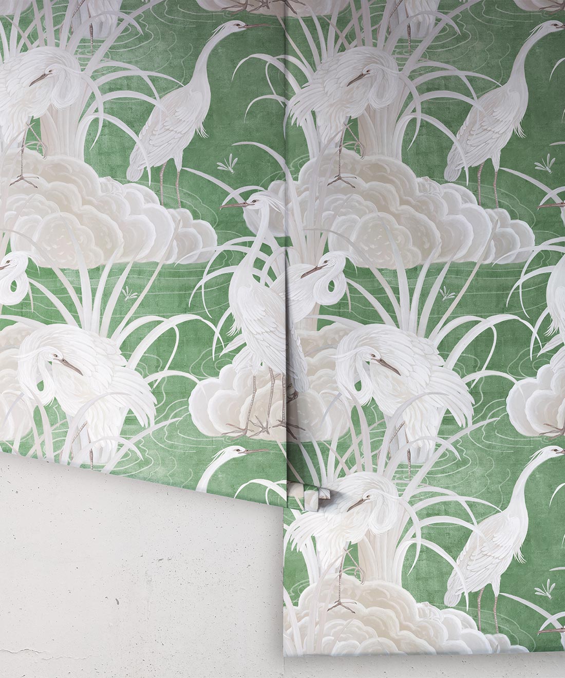 Water Birds Wallpaper, Emerald