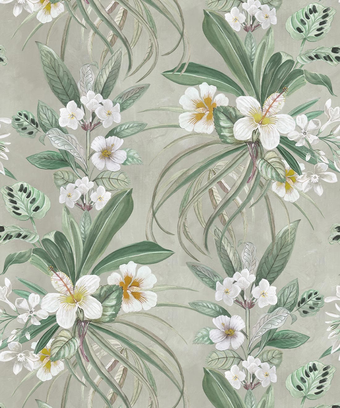 Hibiscus at Double Bay Wallpaper, Beige