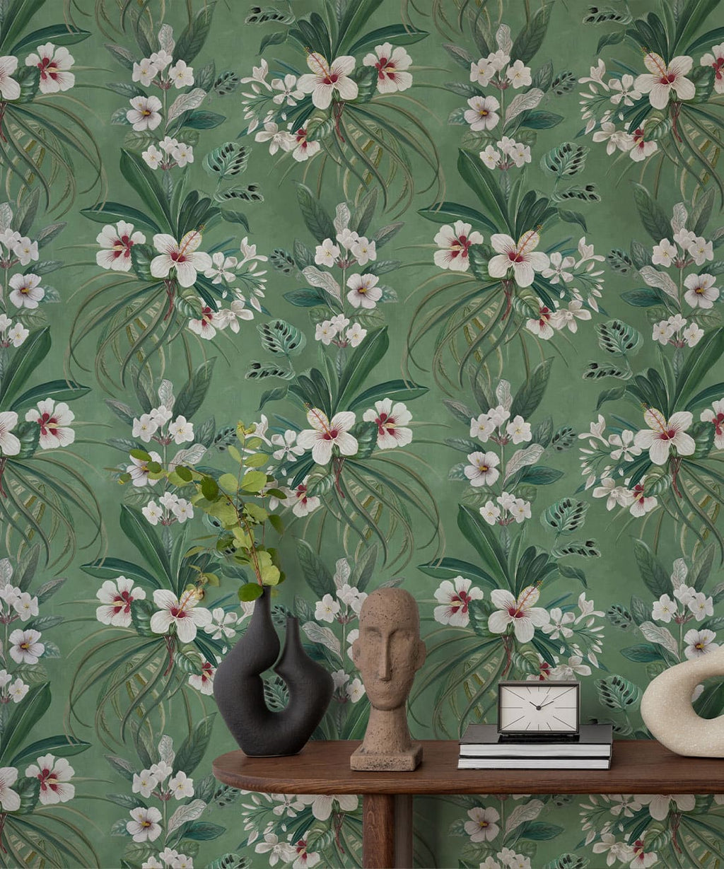 Hibiscus at Double Bay Wallpaper, Green