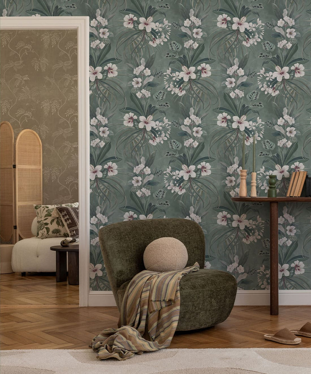 Hibiscus at Double Bay Wallpaper, Khaki