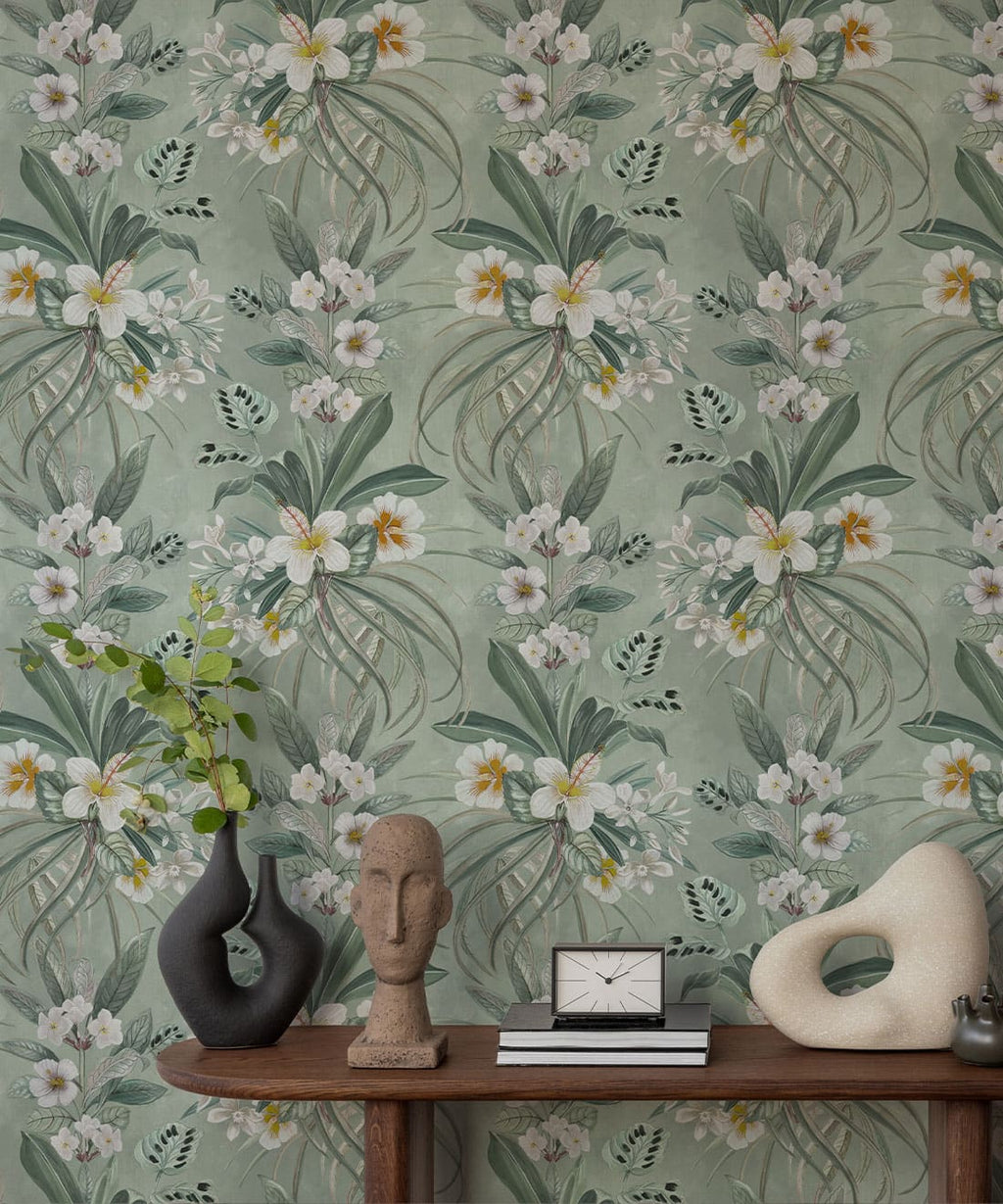 Hibiscus at Double Bay Wallpaper, Tangerine