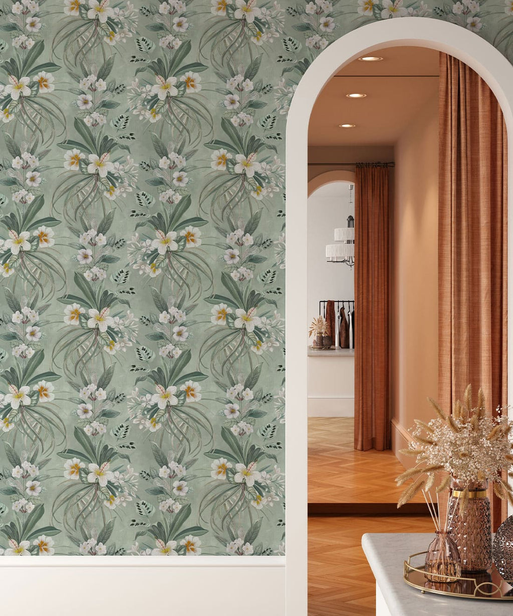 Hibiscus at Double Bay Wallpaper, Tangerine