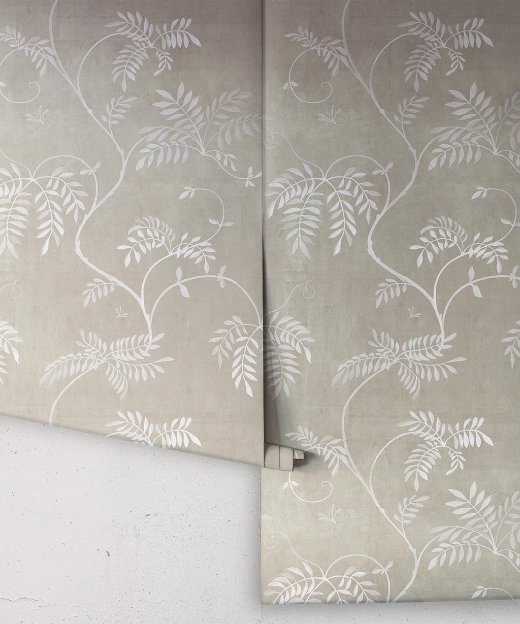 Wisteria Vine Wallpaper, Beige