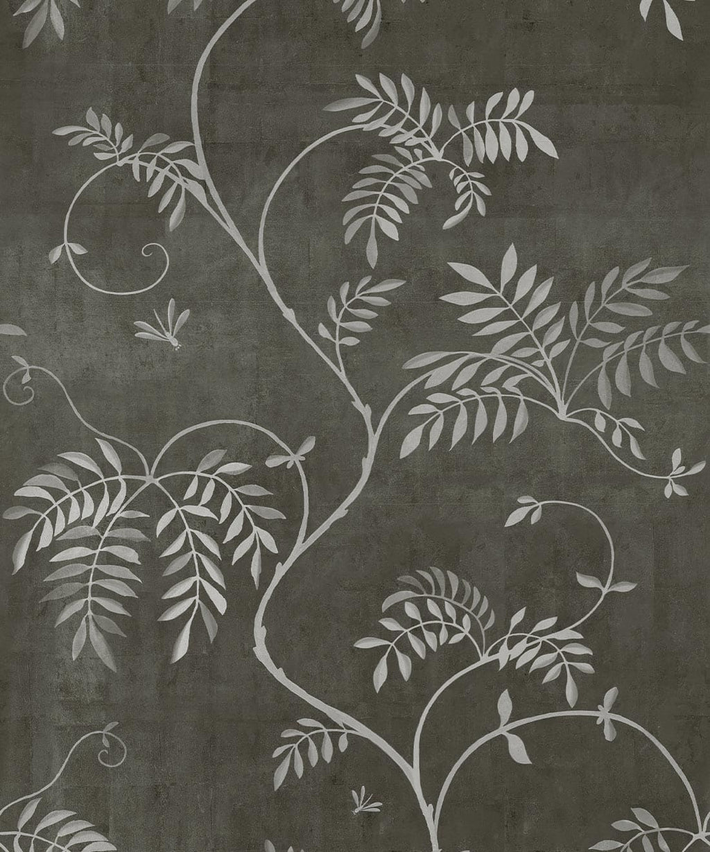 Wisteria Vine Wallpaper, Charcoal