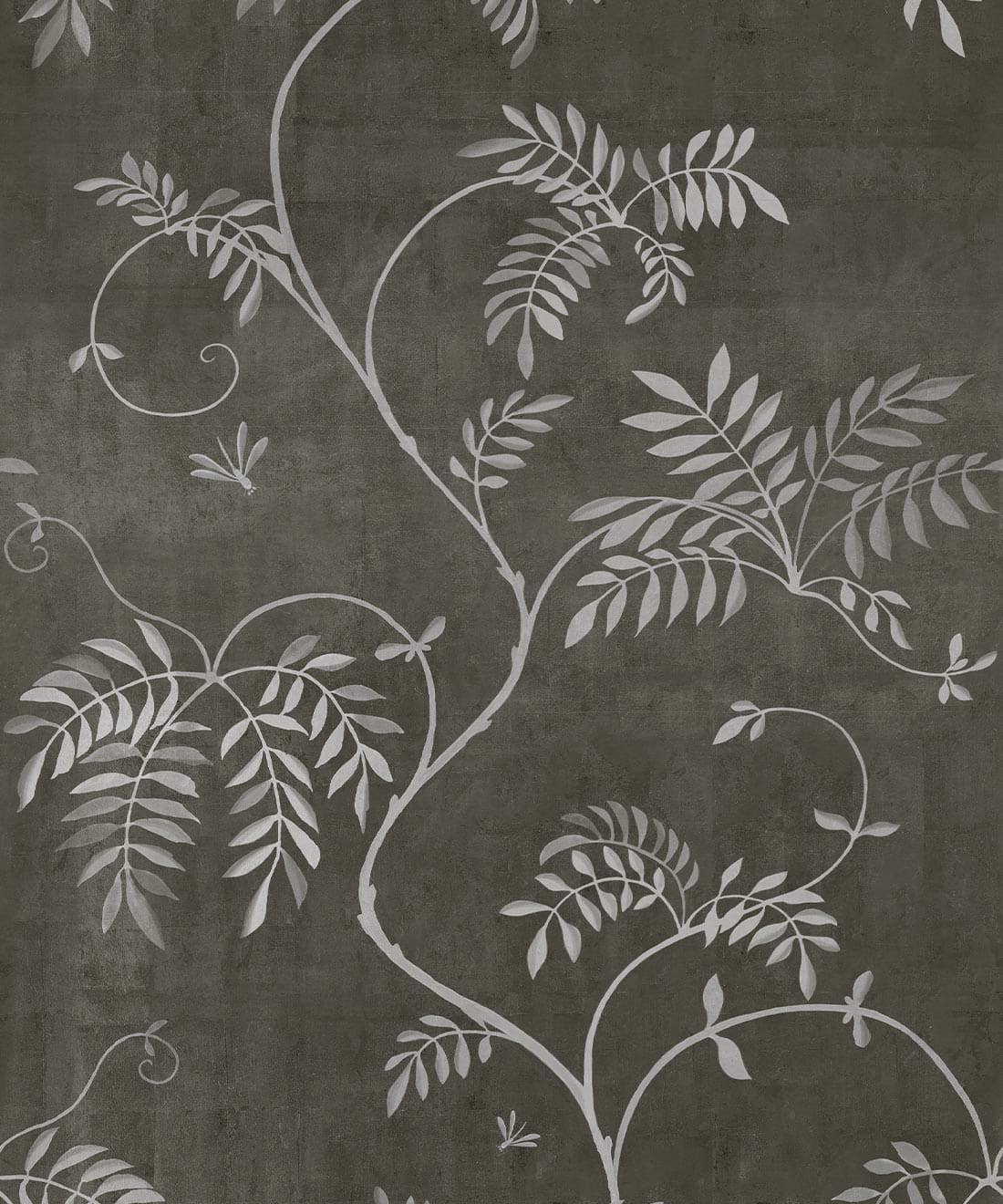 Wisteria Vine Wallpaper, Charcoal