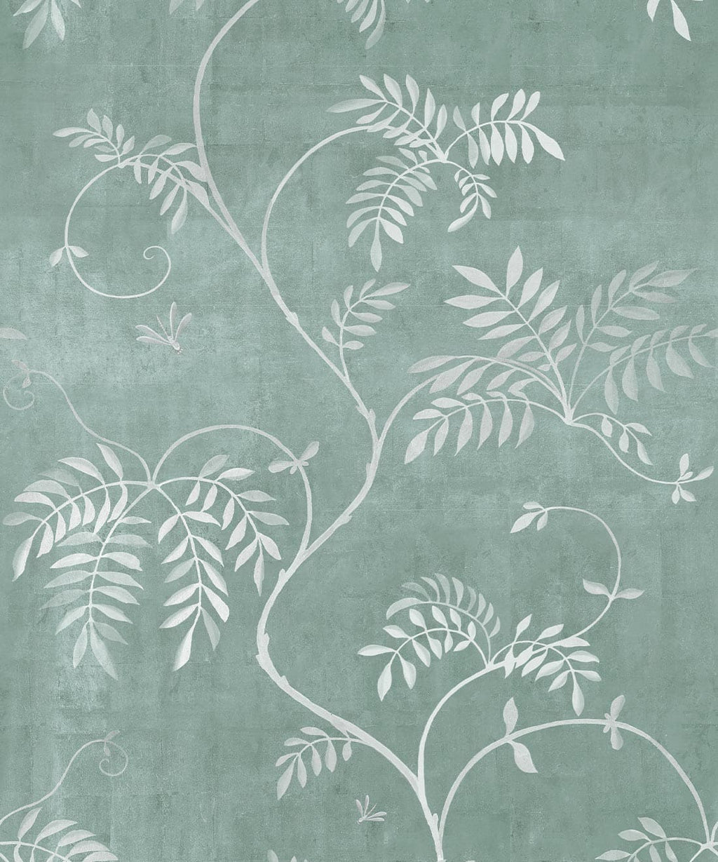 Wisteria Vine Wallpaper, Duck Egg