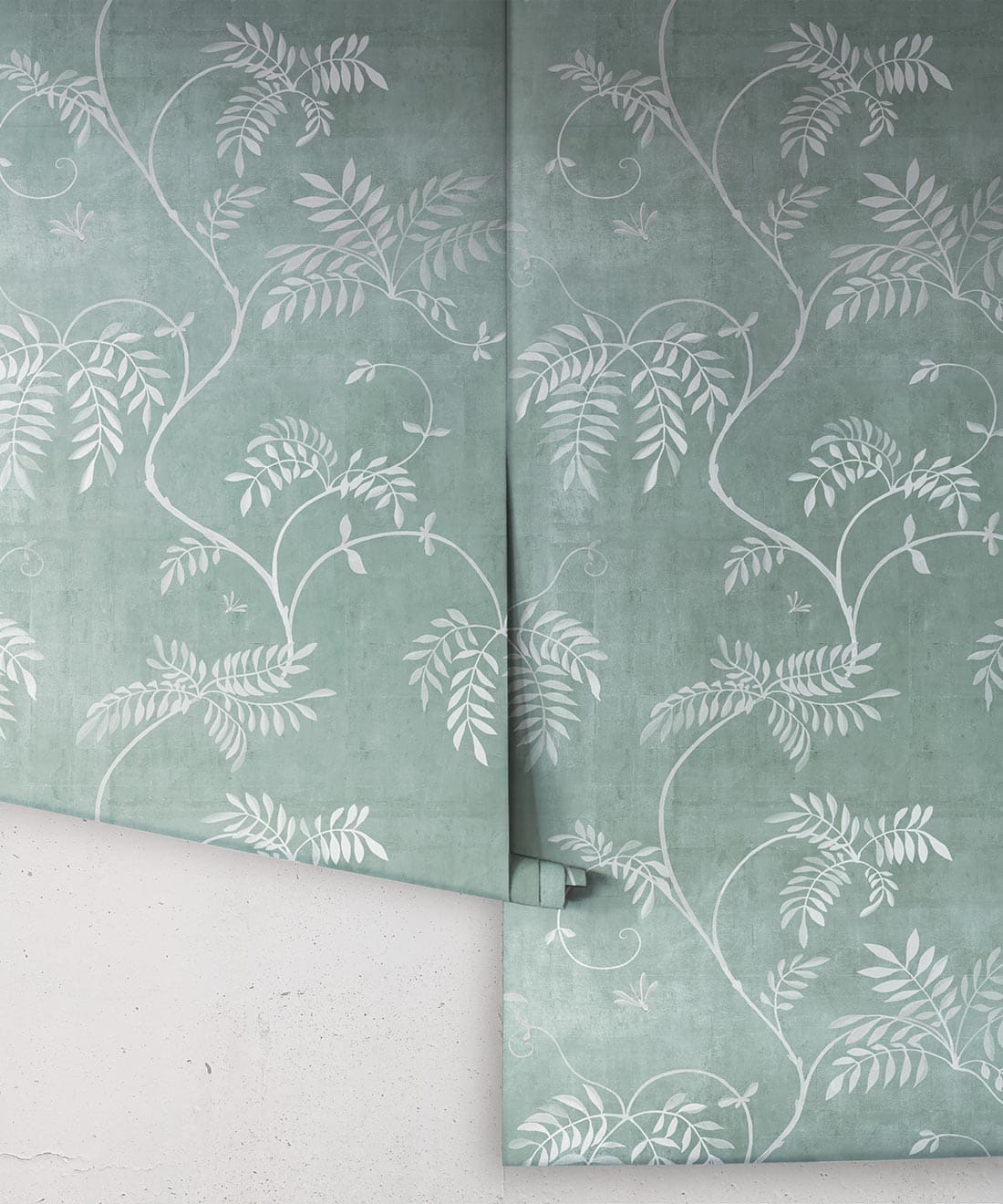 Wisteria Vine Wallpaper, Duck Egg