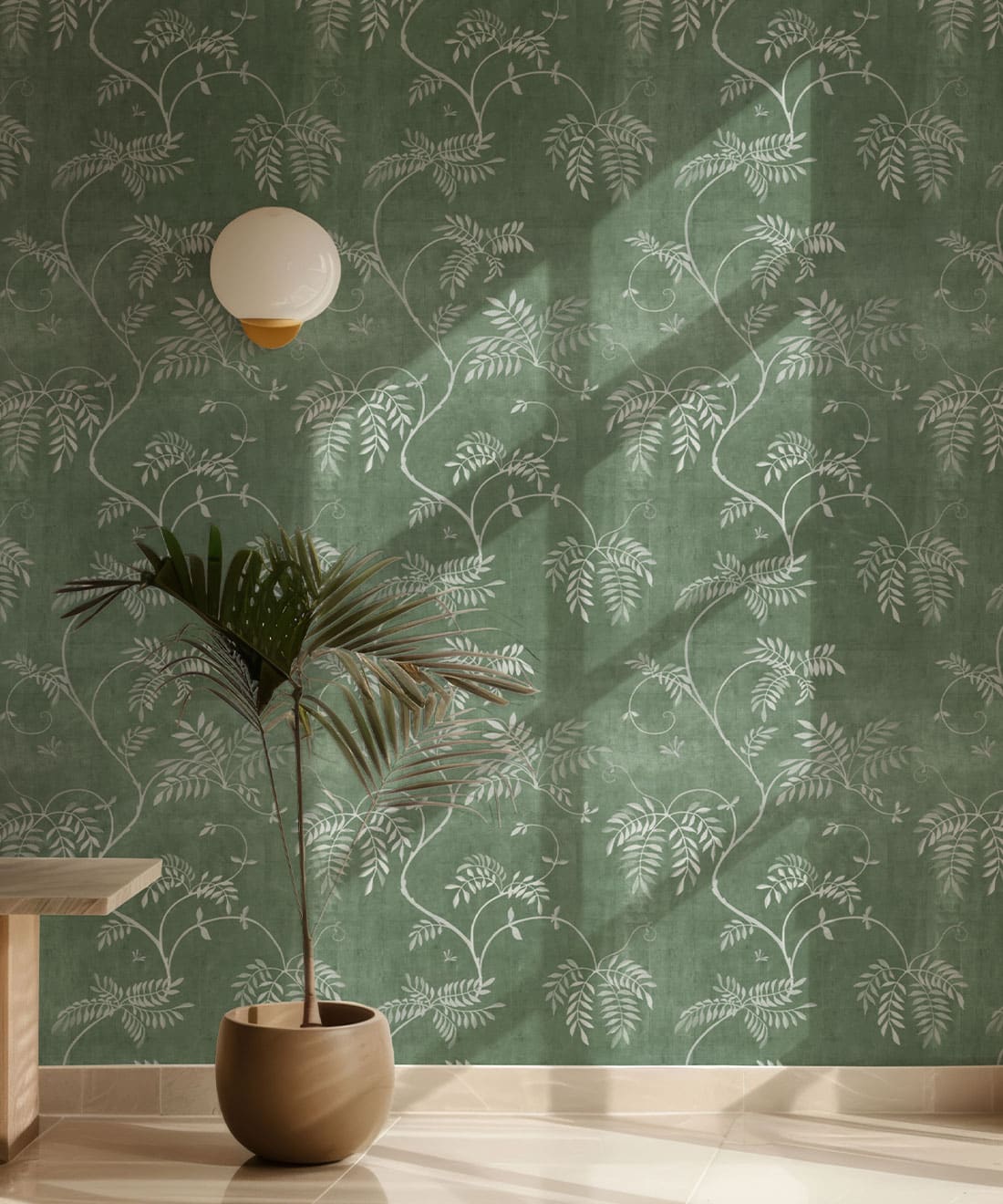 Wisteria Vine Wallpaper, Emerald