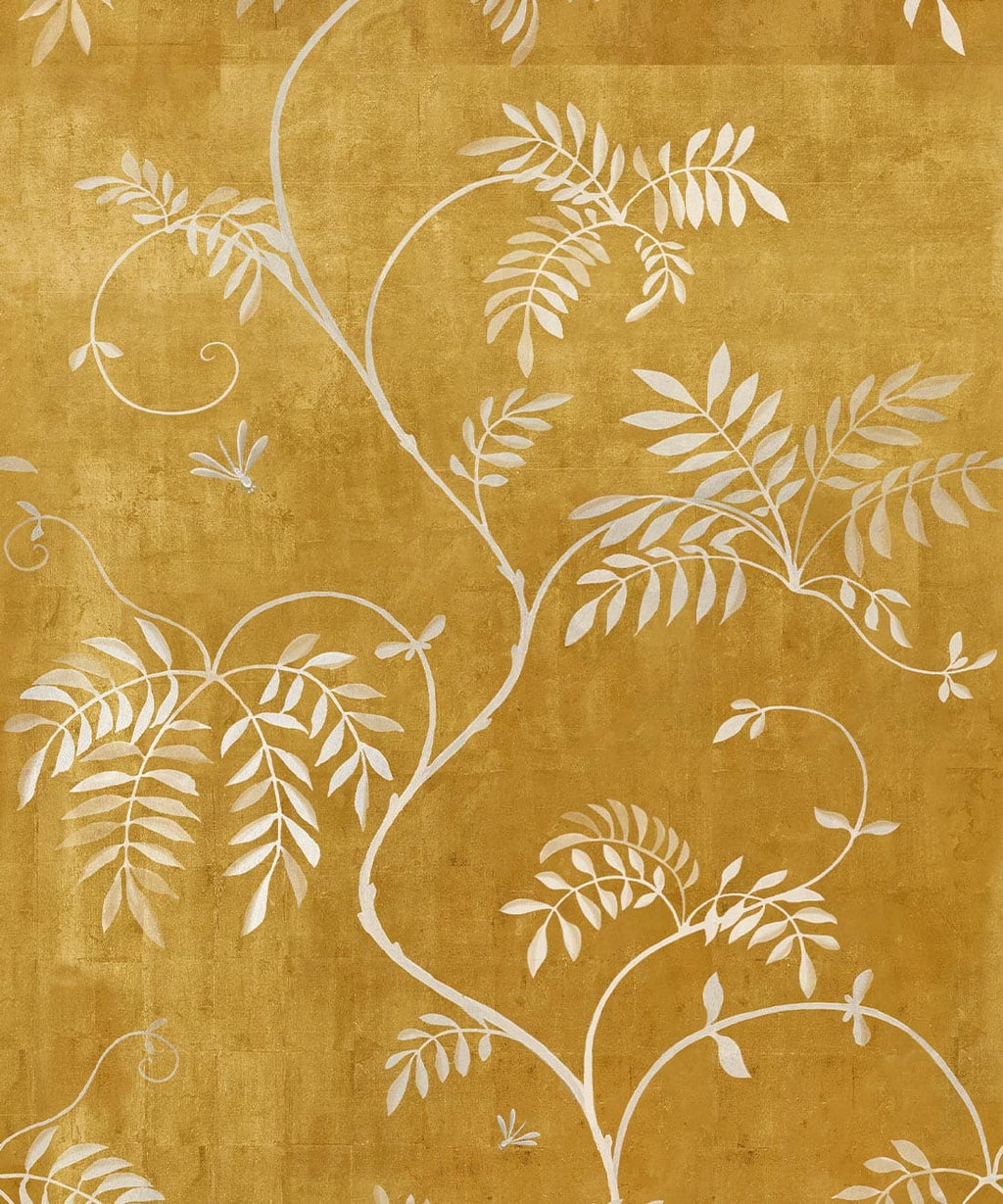 Wisteria Vine Wallpaper, Gold