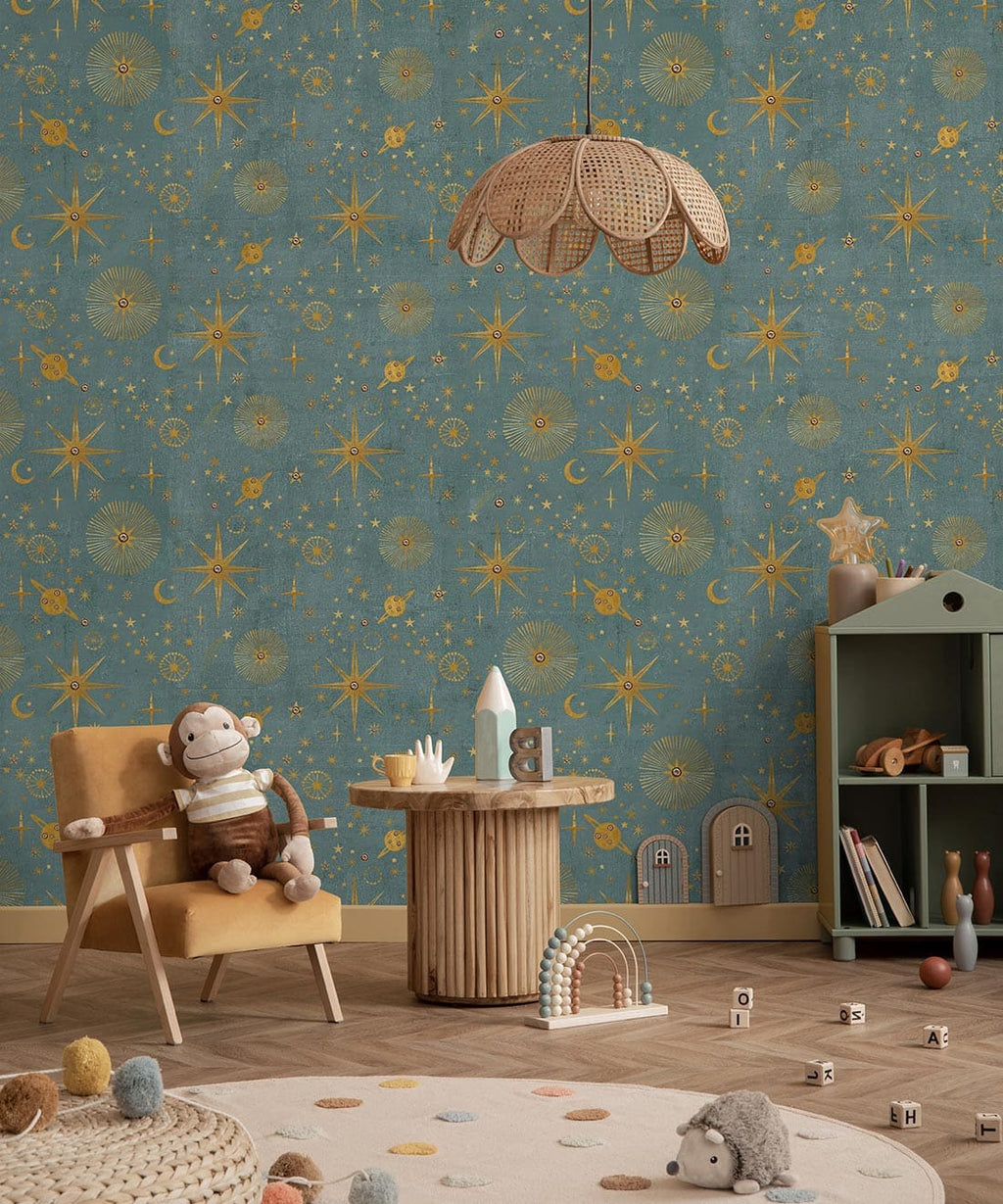 The Milky Way Wallpaper, French Blue