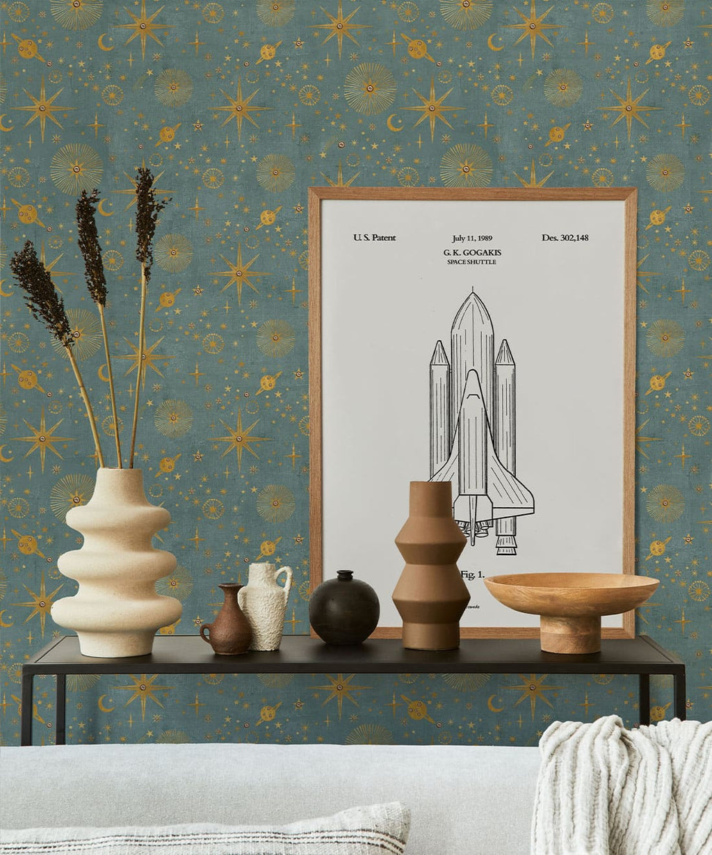 The Milky Way Wallpaper, French Blue
