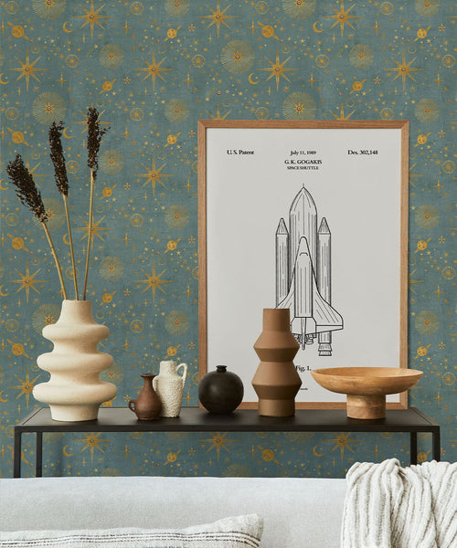 The Milky Way Wallpaper, French Blue