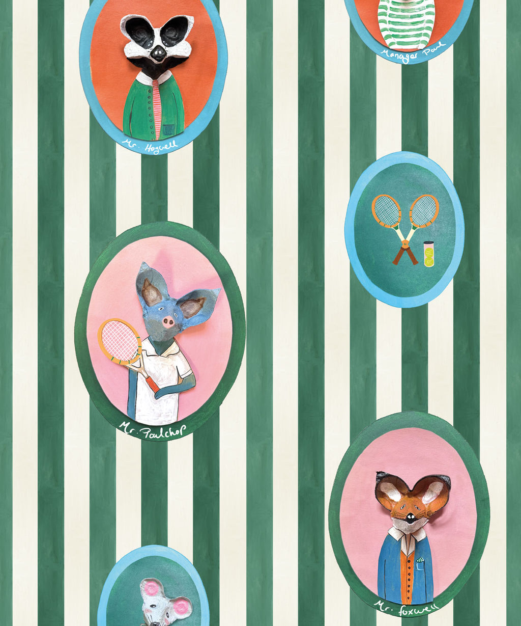 The Tennis Club Wallpaper, Kelp Green