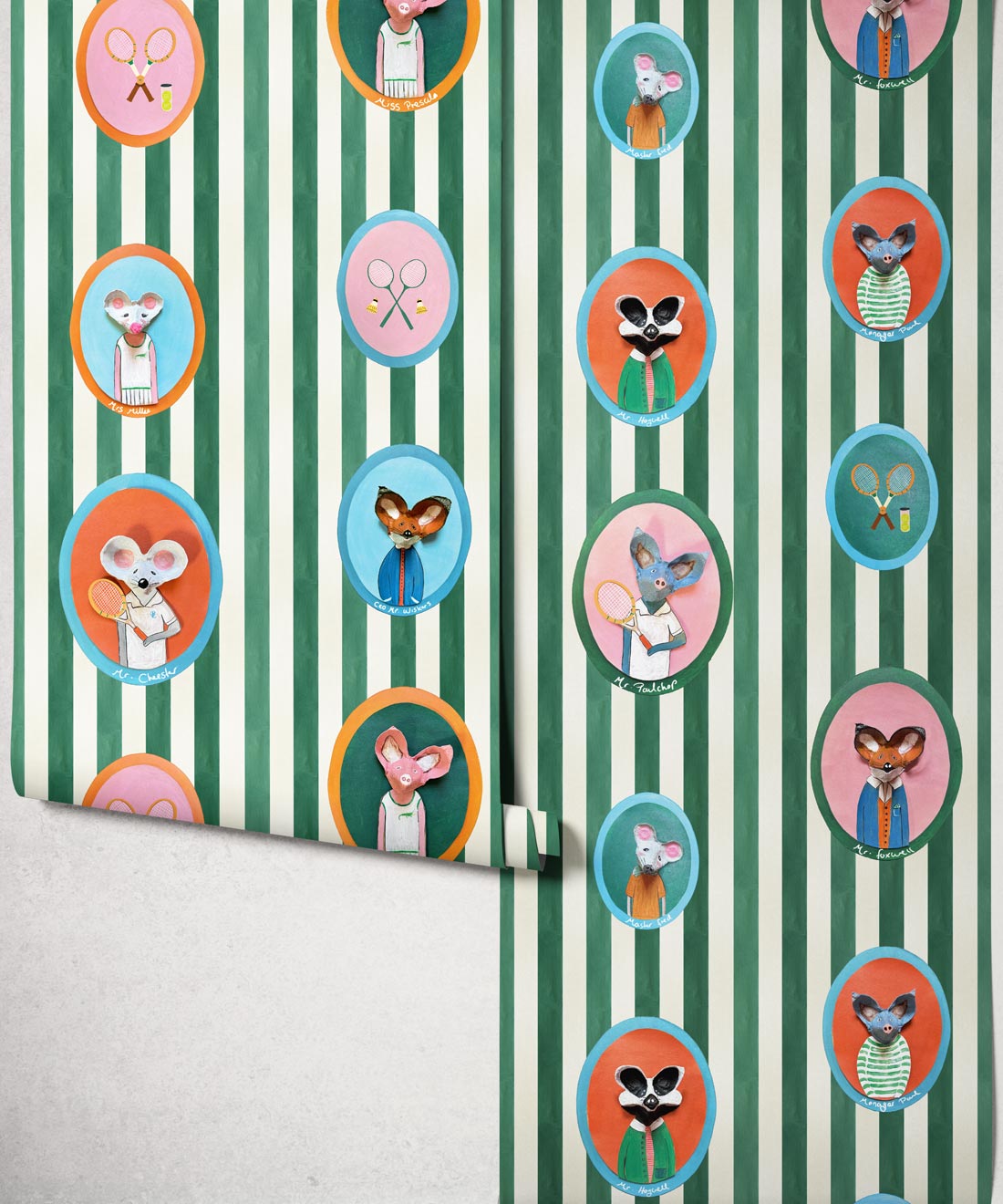 The Tennis Club Wallpaper, Kelp Green