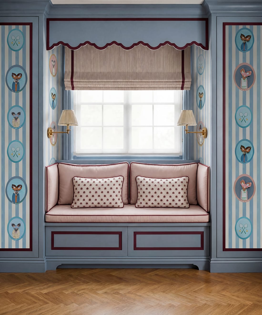 The Tennis Club Wallpaper, Powder Blue