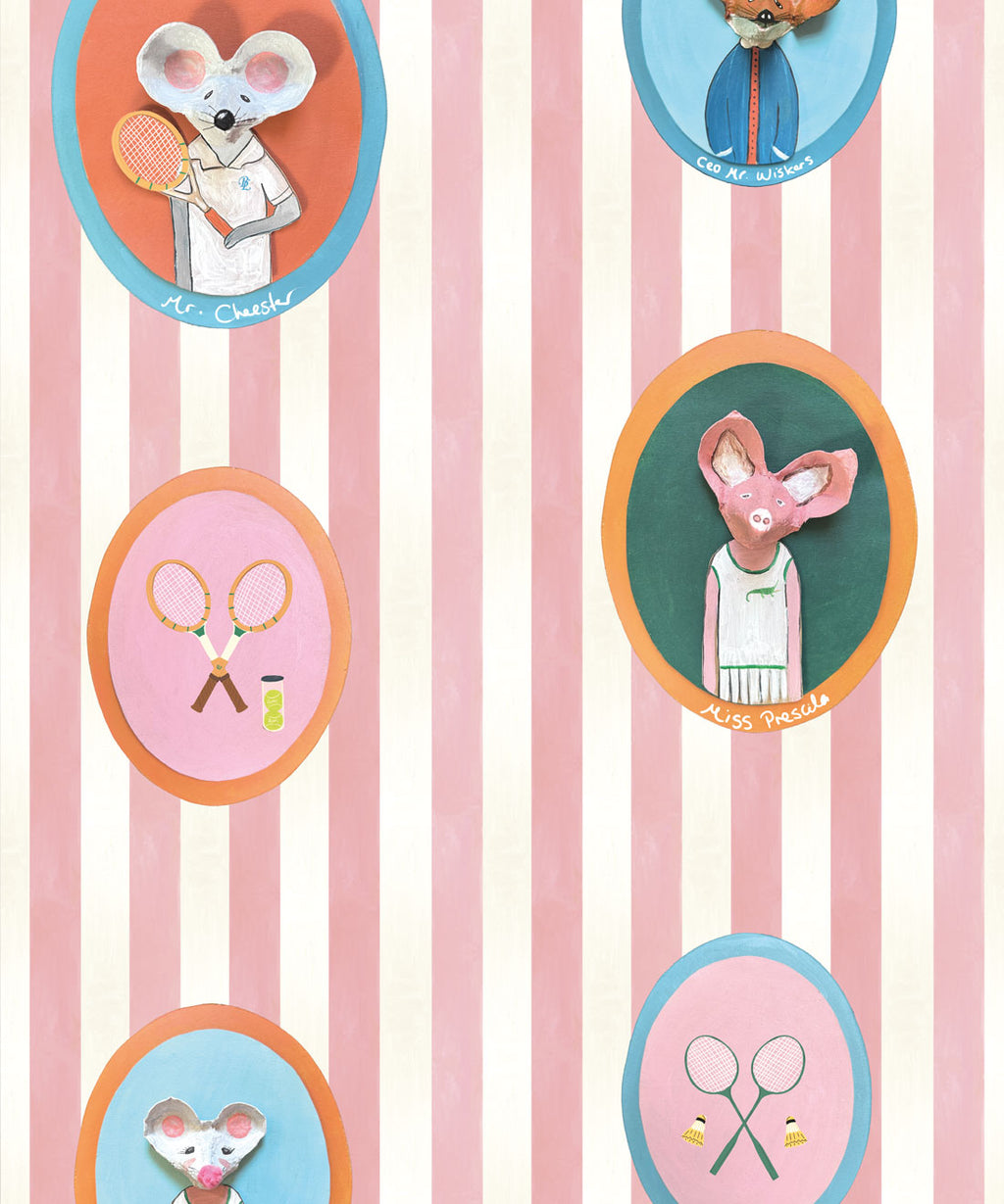 The Tennis Club Wallpaper, Petal Pink