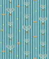 The Tennis Club Stripe Wallpaper, Lagoon Blue