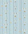 The Tennis Club Stripe Wallpaper, Powder Blue