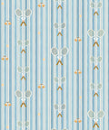 The Tennis Club Stripe Wallpaper, Powder Blue