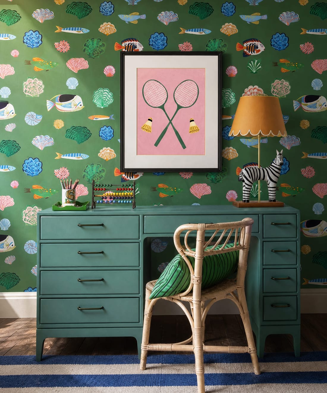 Seaside Treasures Wallpaper, Kelp Green