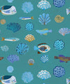 Seaside Treasures Wallpaper, Lagoon Blue