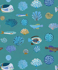 Seaside Treasures Wallpaper, Lagoon Blue